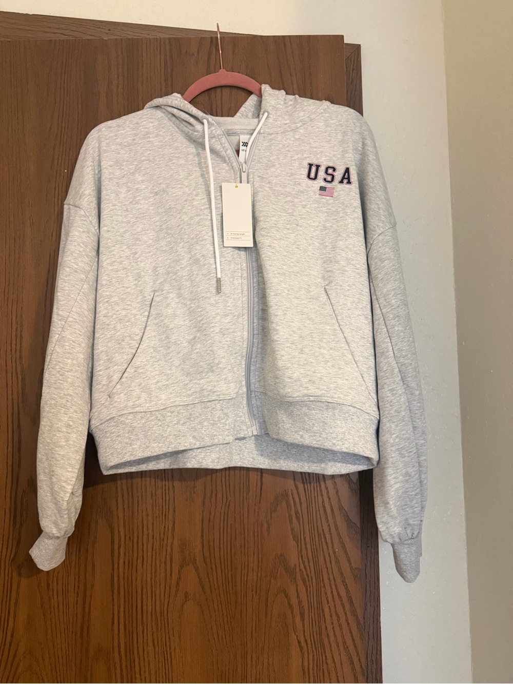 all in motion Light Gray USA Zip-Up Hoodie